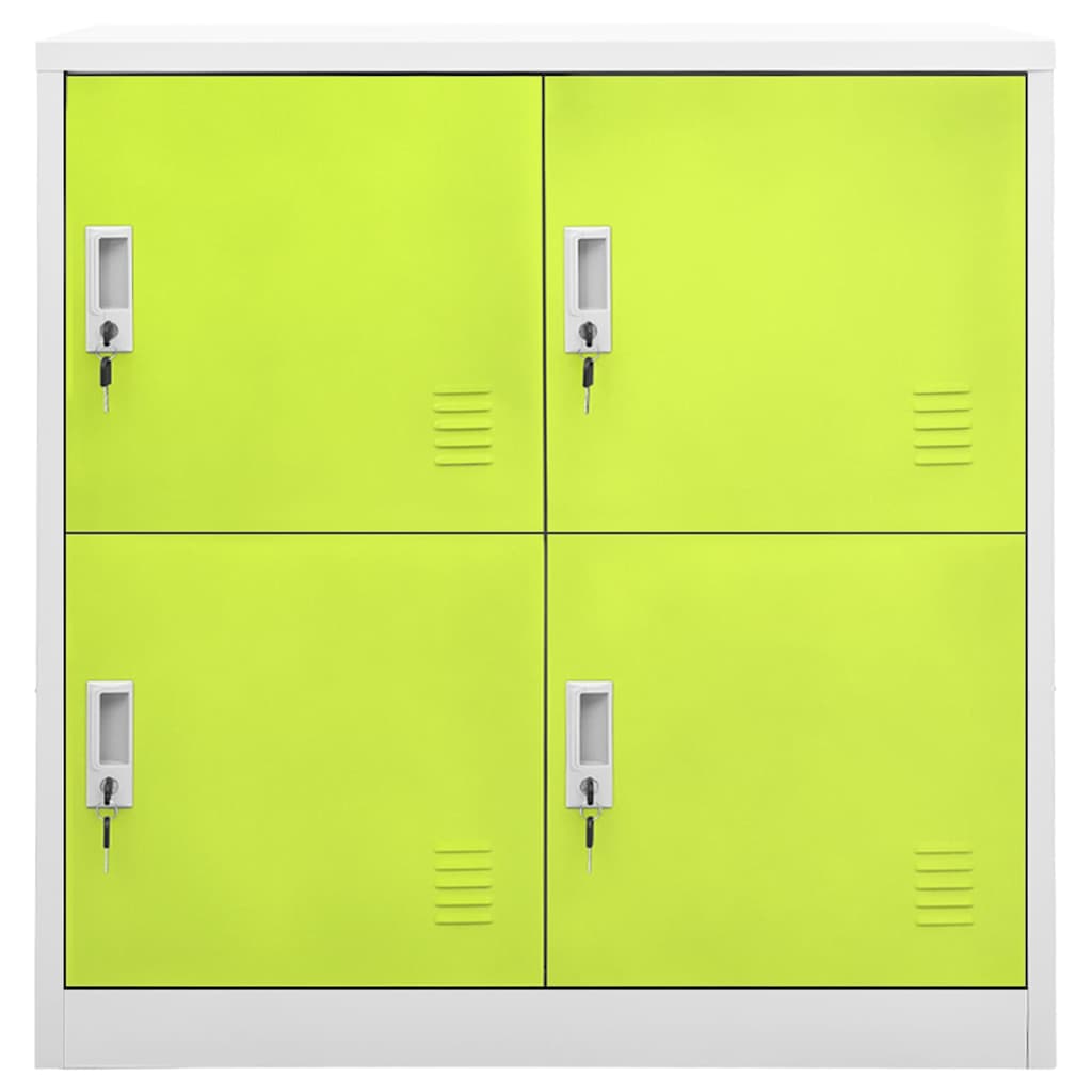 Vidaxl lockerkast 90x45x92,5 cm staal lichtgrijs en groen
