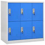 Vidaxl lockerkast 90x45x92,5 cm staal lichtgrijs en blauw