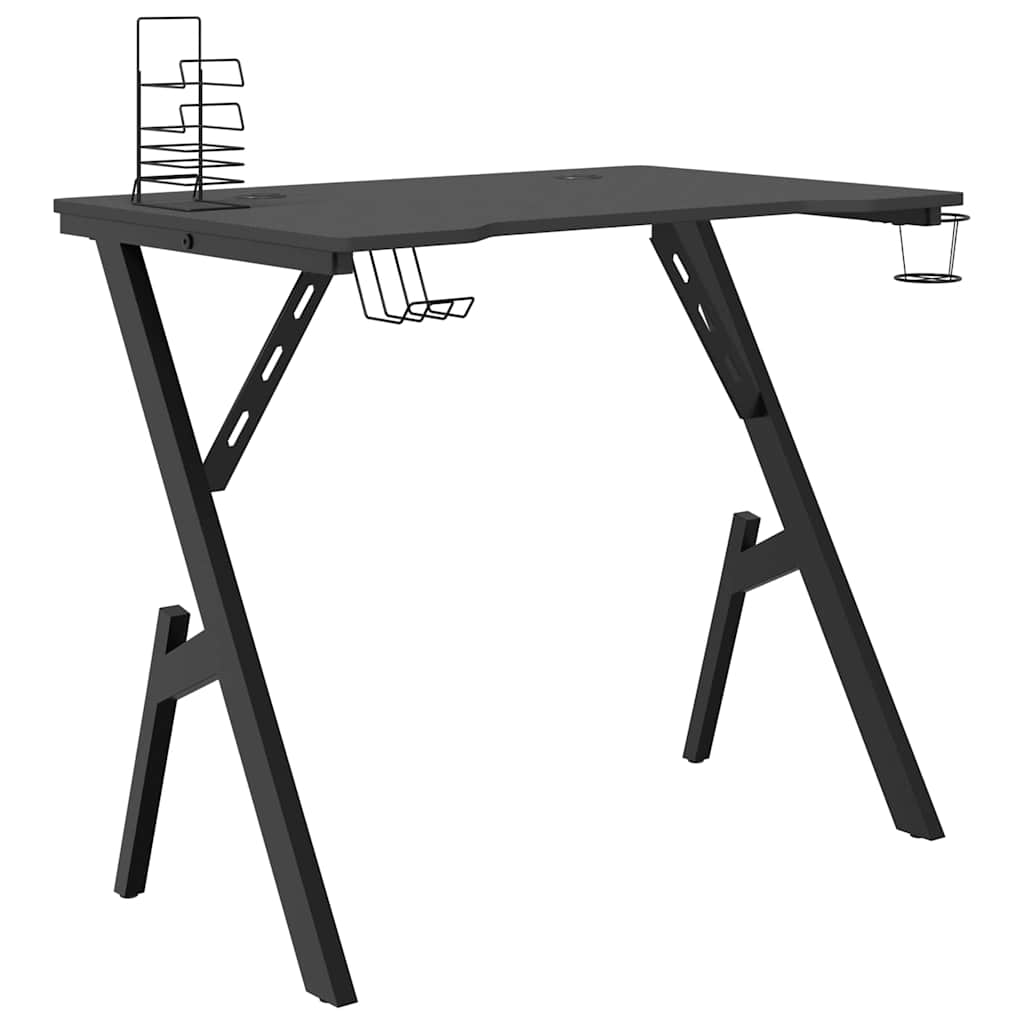 Vidaxl gamingbureau met y-vormige poten 90x60x75 cm zwart