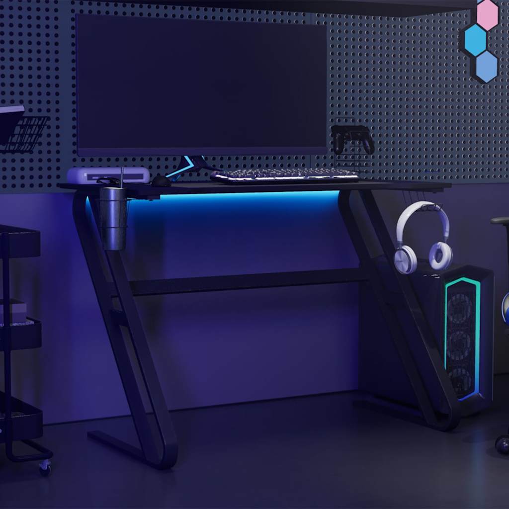 Vidaxl gamingbureau met zz-vormige poten 110x60x75 cm zwart