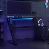 Vidaxl gamingbureau met zz-vormige poten 110x60x75 cm zwart