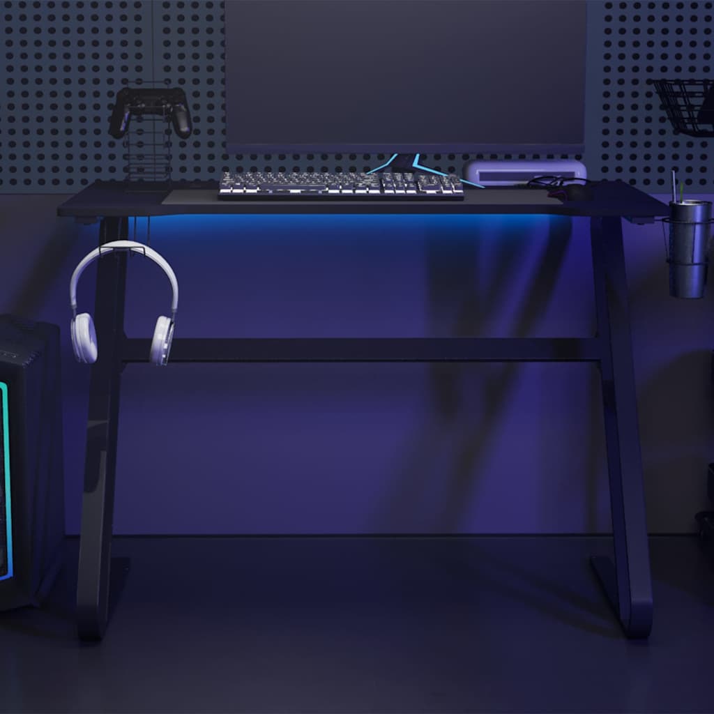 Vidaxl gamingbureau met zz-vormige poten 110x60x75 cm zwart