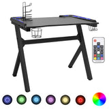 Vidaxl gamingbureau met y-vormige poten led 90x60x75 cm zwart