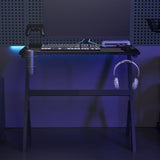 Vidaxl gamingbureau met y-vormige poten led 90x60x75 cm zwart