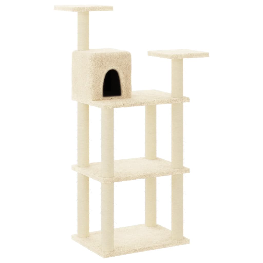 VIDAXL -Katze Kratzerpfosten mit Sisal -Kratzer -Posts 118,5 cm creme -colored