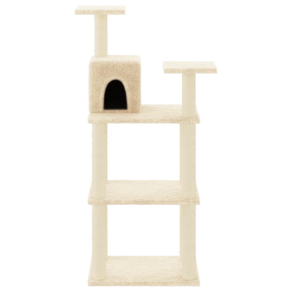 VidaXL cat scratching post with sisal scratching posts 118.5 cm cream -colored