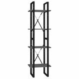 Vidaxl boekenkast met 4 schappen 40x30x140 cm bewerkt hout grijs