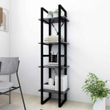 Vidaxl boekenkast met 4 schappen 40x30x140 cm bewerkt hout grijs