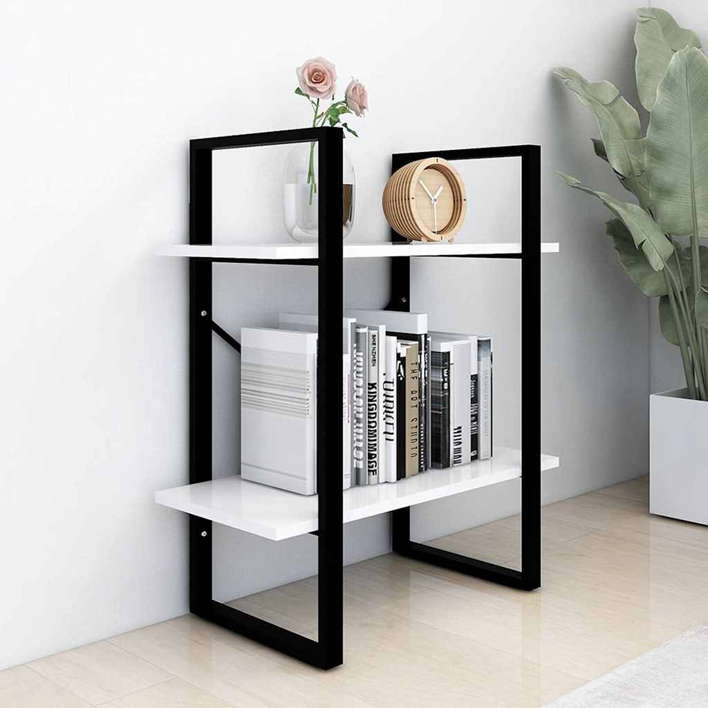 Vidaxl boekenkast met 2 schappen 60x30x70 cm bewerkt hout wit