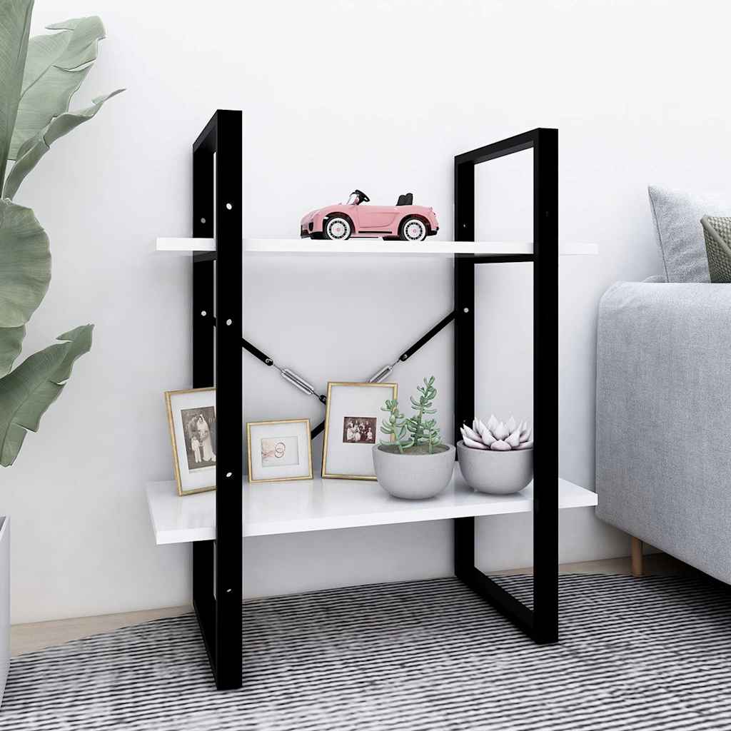 Vidaxl boekenkast met 2 schappen 60x30x70 cm bewerkt hout wit