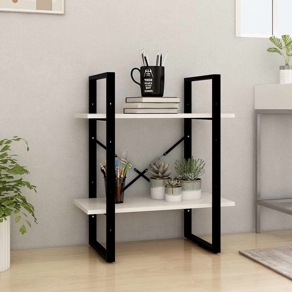 Vidaxl boekenkast met 2 schappen 40x30x70 cm massief grenenhout wit