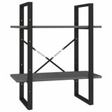 Vidaxl boekenkast met 2 schappen 60x30x70 cm massief grenenhout grijs