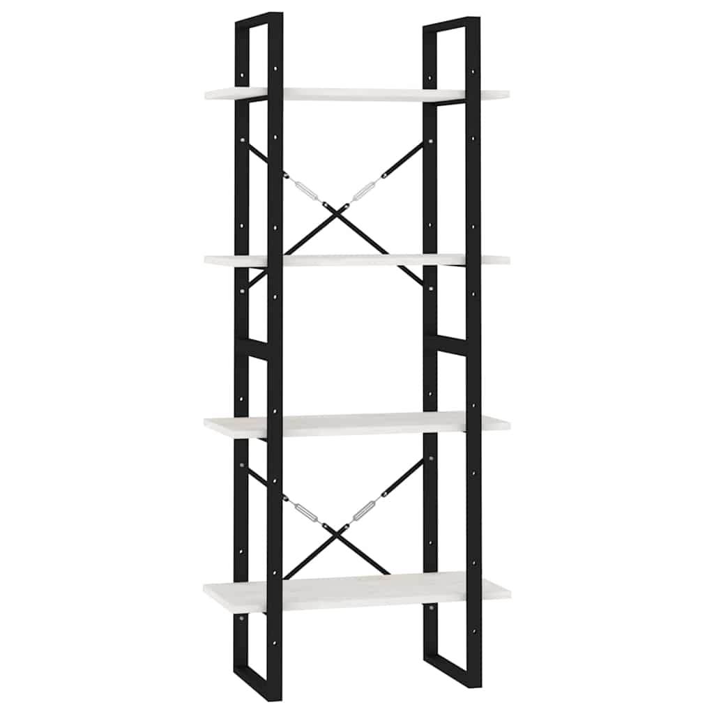 Vidaxl boekenkast met 4 schappen 60x30x140 cm massief grenenhout wit