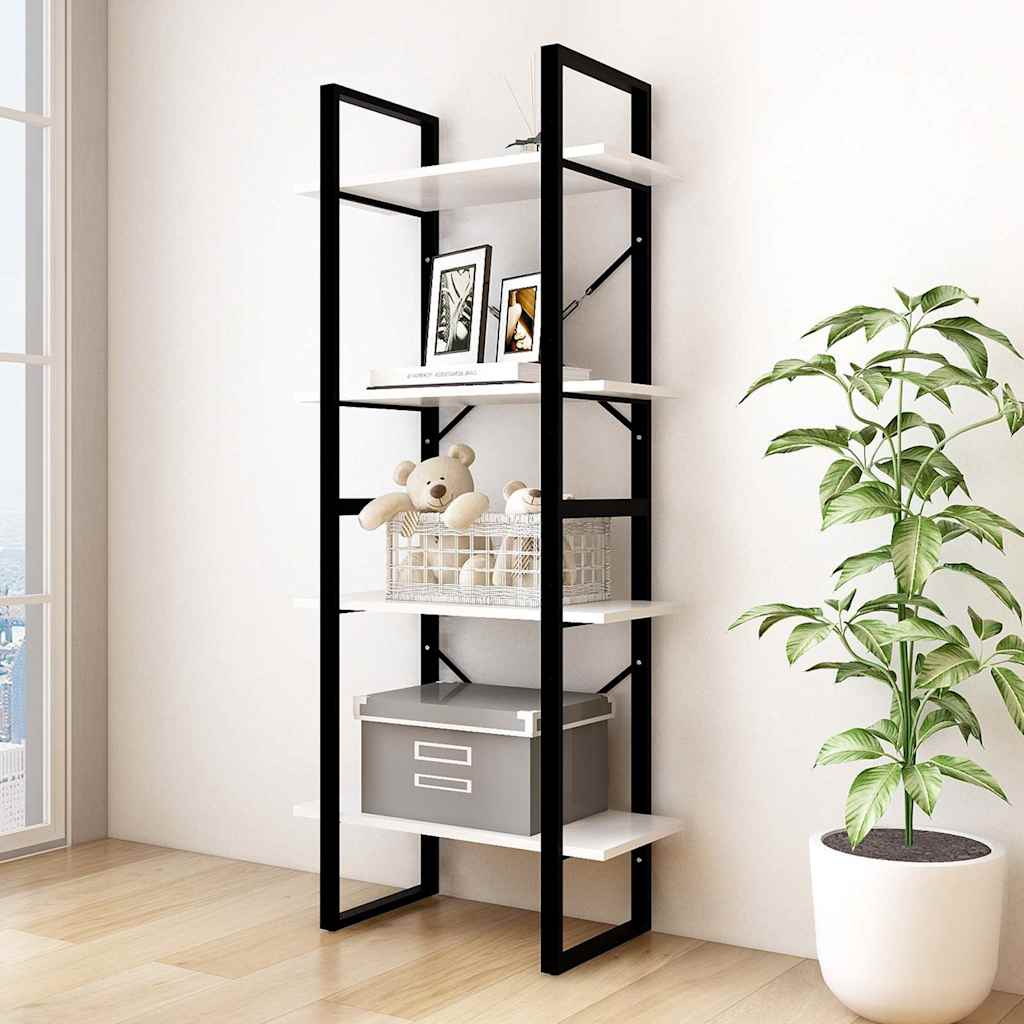 Vidaxl boekenkast met 4 schappen 60x30x140 cm massief grenenhout wit