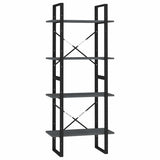 Vidaxl boekenkast met 4 schappen 60x30x140 cm massief grenenhout grijs