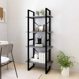 Vidaxl boekenkast met 4 schappen 60x30x140 cm massief grenenhout grijs