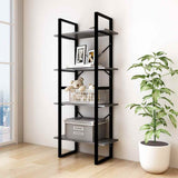 Vidaxl boekenkast met 4 schappen 60x30x140 cm massief grenenhout grijs