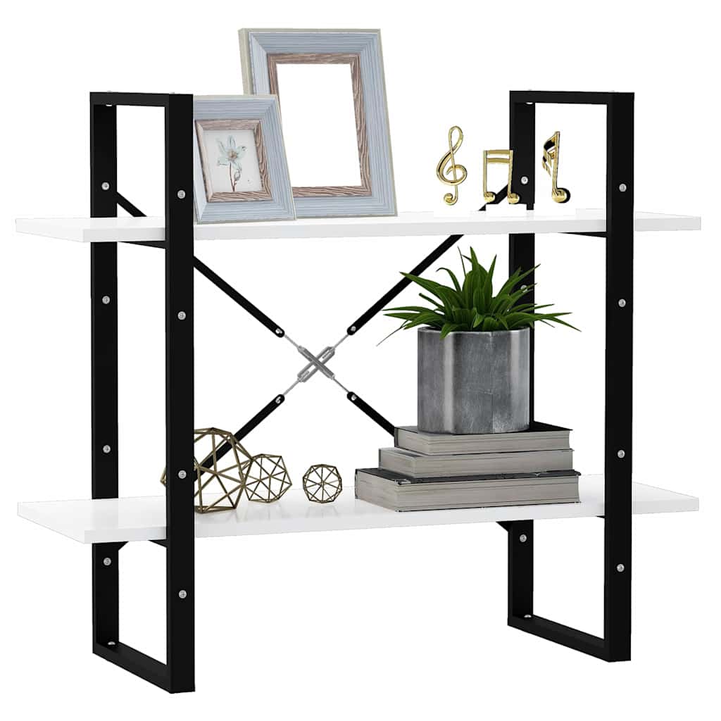 Vidaxl boekenkast met 2 schappen 80x30x70 cm spaanplaat wit