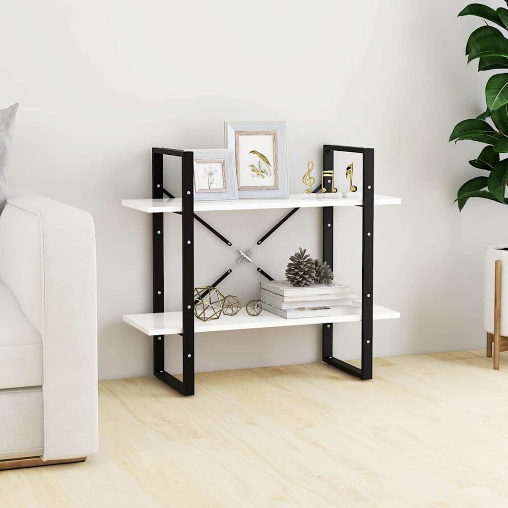 Vidaxl boekenkast met 2 schappen 80x30x70 cm spaanplaat wit