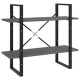 Vidaxl boekenkast met 2 schappen 80x30x70 cm massief grenenhout grijs