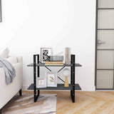 Vidaxl boekenkast met 2 schappen 80x30x70 cm massief grenenhout grijs