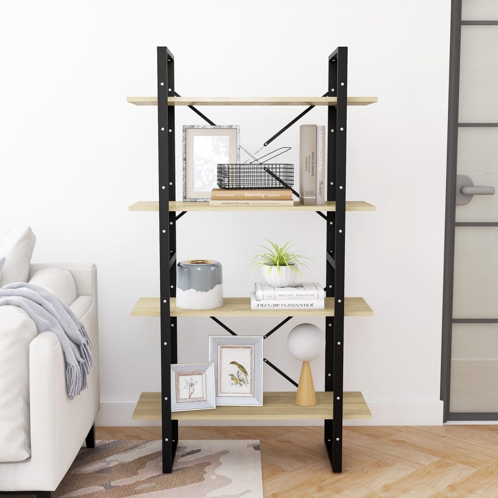 Vidaxl boekenkast met 4 schappen 80x30x140 cm spaanplaat sonoma eiken