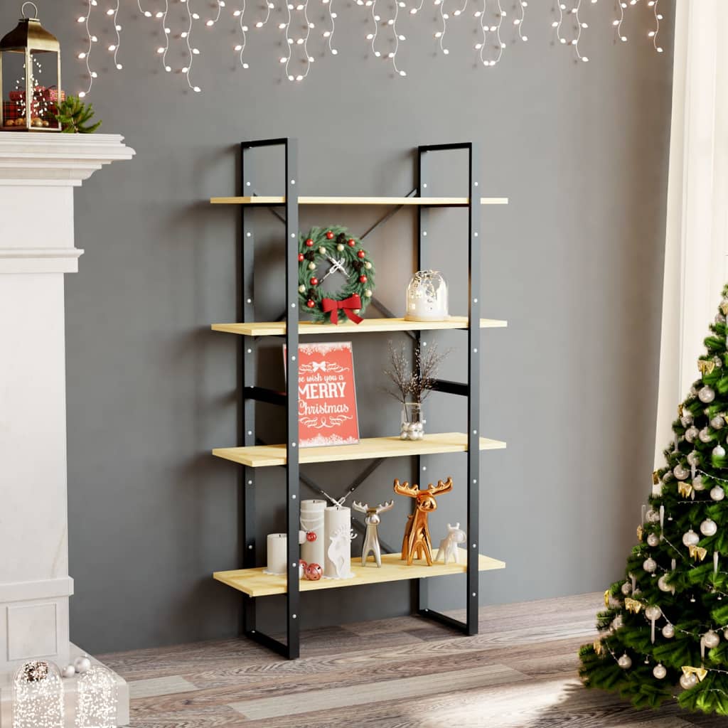 Vidaxl boekenkast met 4 schappen 80x30x140 cm massief grenenhout