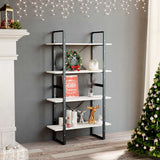 Vidaxl boekenkast met 4 schappen 80x30x140 cm massief grenenhout wit