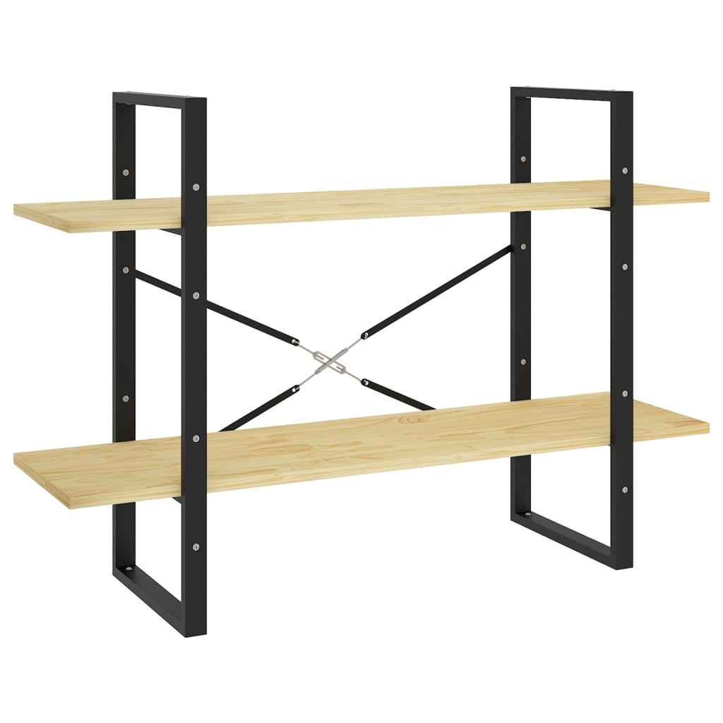 Vidaxl boekenkast met 2 schappen 100x30x70 cm massief grenenhout