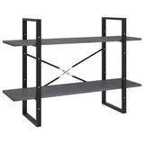 Vidaxl boekenkast met 2 schappen 100x30x70 cm massief grenenhout grijs