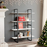 Vidaxl boekenkast met 4 schappen 100x30x140 cm massief grenenhout wit
