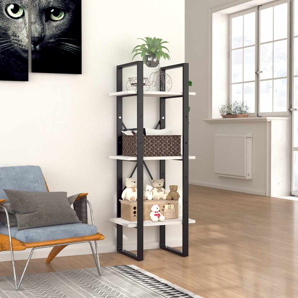 Vidaxl boekenkast met 3 schappen 40x30x105 cm bewerkt hout wit