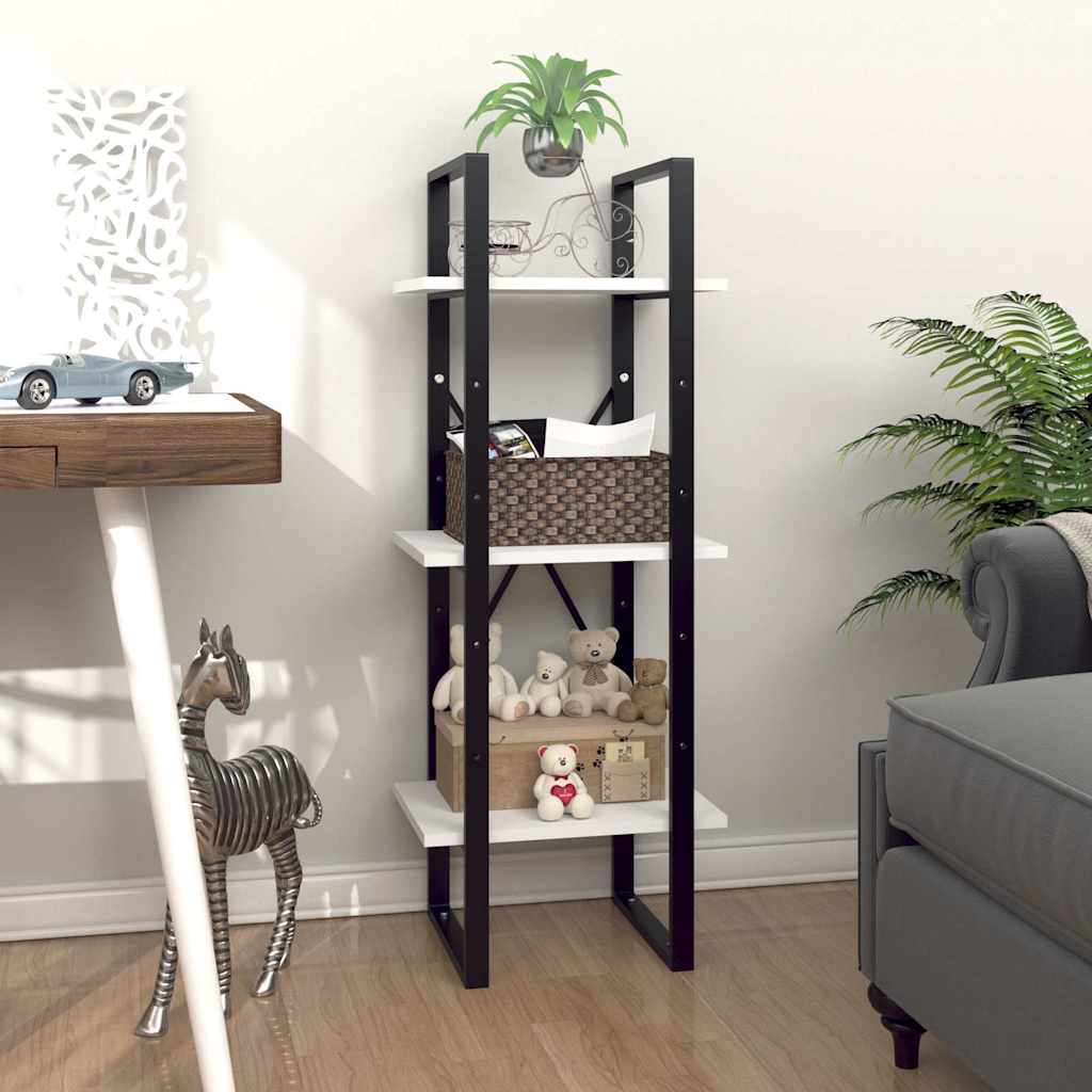 Vidaxl boekenkast met 3 schappen 40x30x105 cm bewerkt hout wit