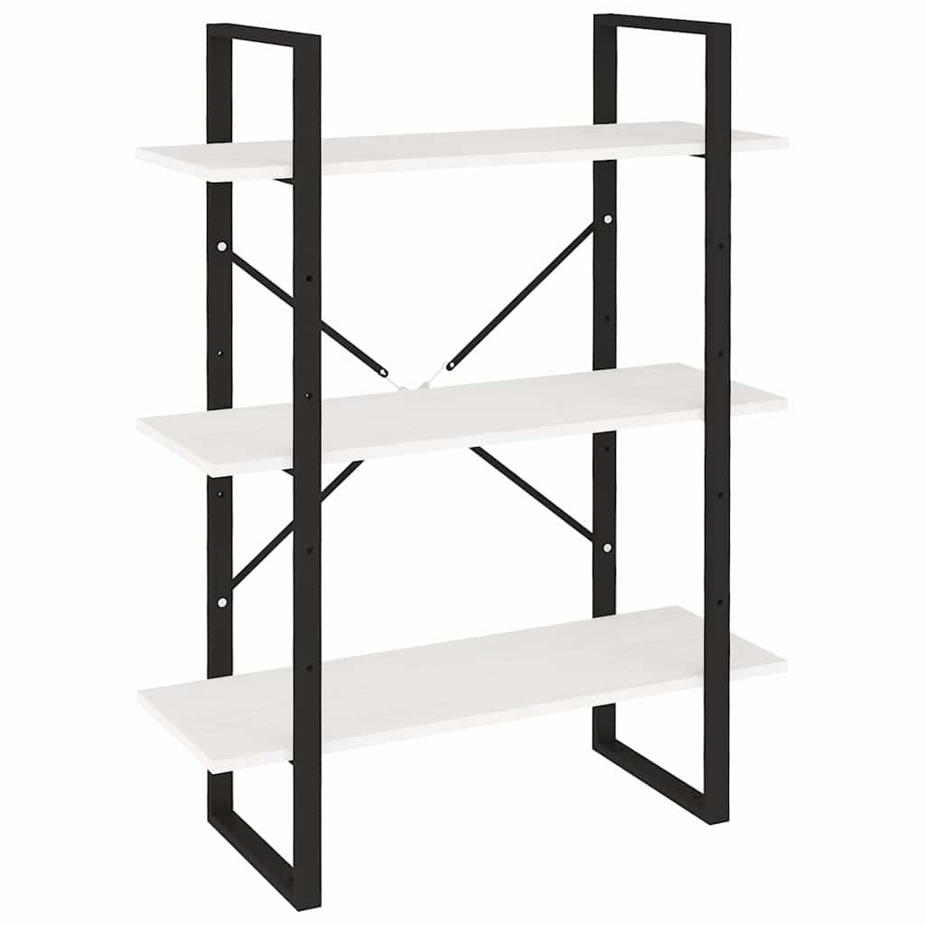 Vidaxl boekenkast met 3 schappen 80x30x105 cm massief grenenhout wit