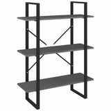 Vidaxl boekenkast met 3 schappen 80x30x105 cm massief grenenhout grijs