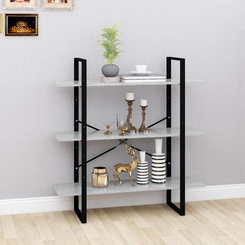 Vidaxl boekenkast 100x30x105 cm bewerkt hout betongrijs
