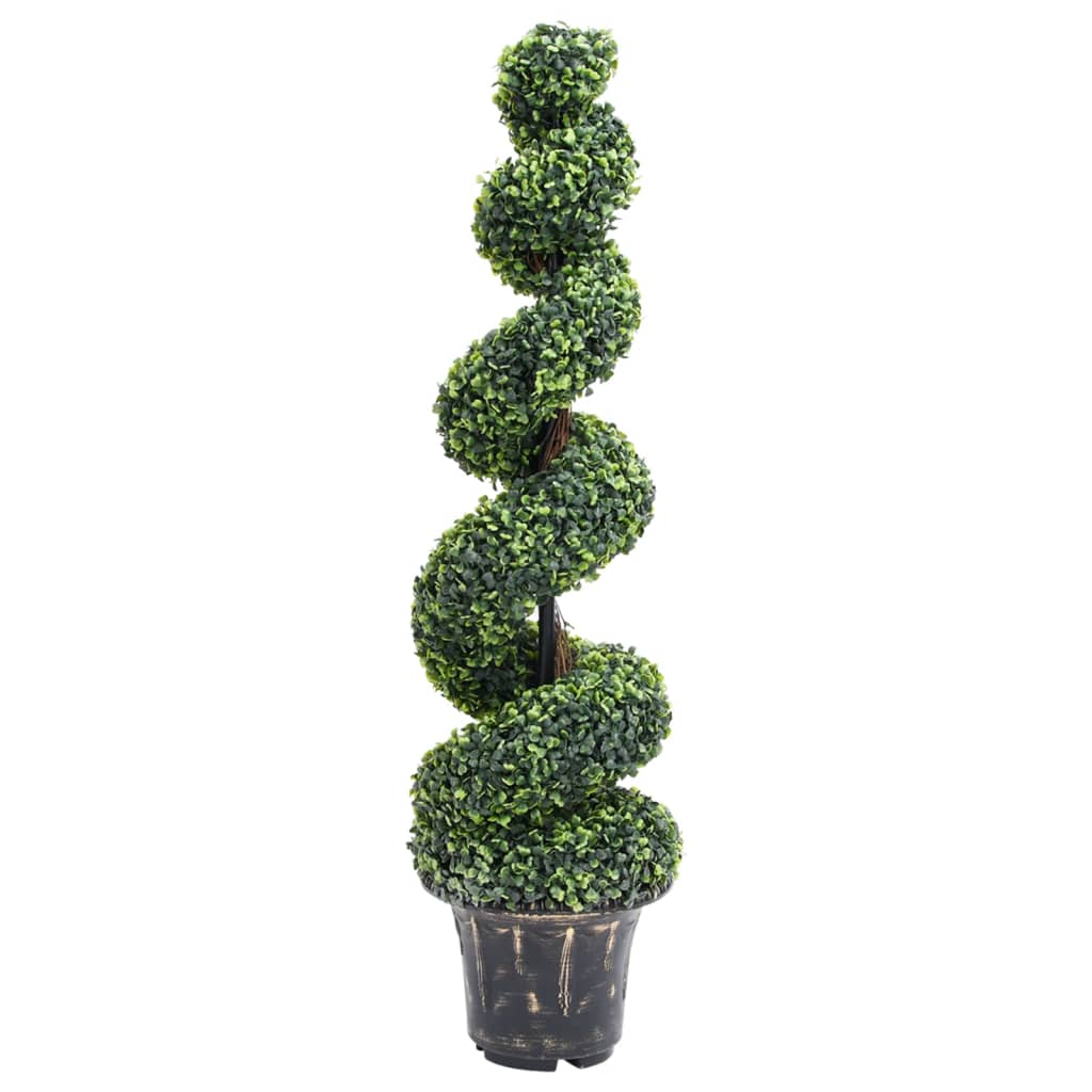 Sztuczna roślina vidaxl z garnkiem Buxus Spiral 117 cm zielony