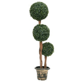 Vidaxl kunstig plante med pot buxus boldannelse 119 cm grøn