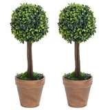 Vidaxl Plantes artificielles avec pot 2 St Boxwood Formation sphérique 33 cm vert