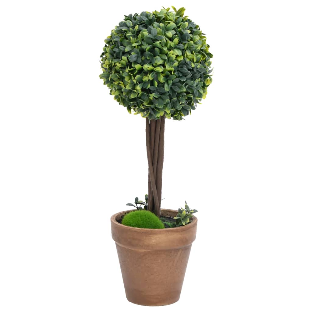 Vidaxl Plantes artificielles avec pot 2 St Boxwood Formation sphérique 33 cm vert