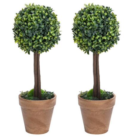 Vidaxl Plantes artificielles avec pot 2 St Boxwood Formation sphérique 41 cm vert