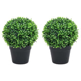 Vidaxl Plantes artificielles avec pot 2 St Buxus Formation sphérique 37 cm vert