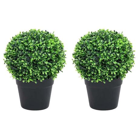 Vidaxl Plantes artificielles avec pot 2 St Buxus Formation sphérique 37 cm vert