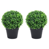 Vidaxl Plantes artificielles avec pot 2 St Boxwood Formation sphérique 32 cm vert