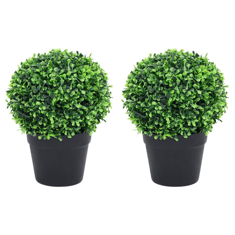 Vidaxl Plantes artificielles avec pot 2 St Boxwood Formation sphérique 32 cm vert