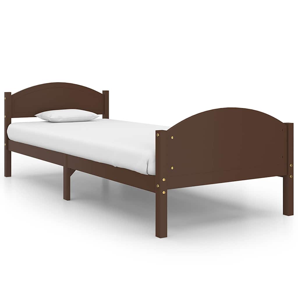 Vidaxl bedframe massief grenenhout donkerbruin 100x200 cm