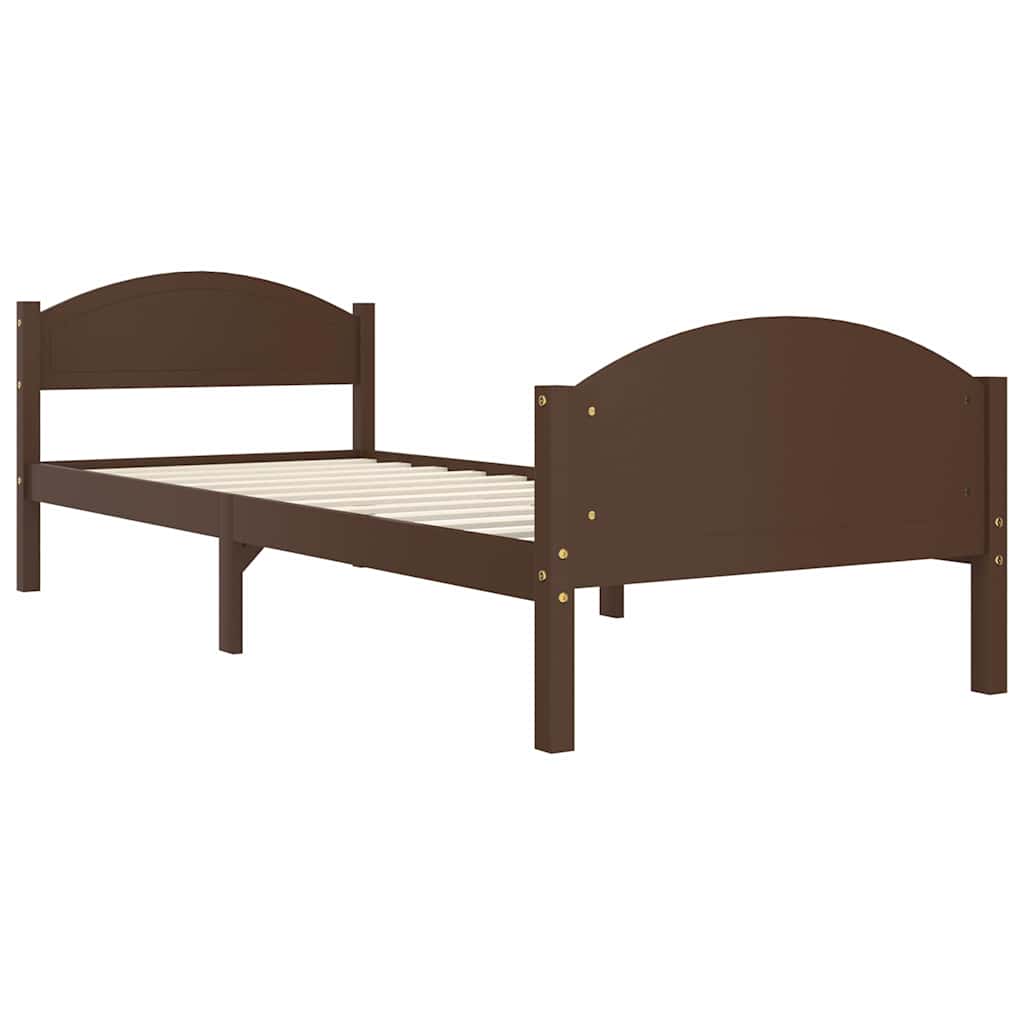 Vidaxl bedframe massief grenenhout donkerbruin 100x200 cm