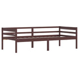 Vidaxl bedframe massief grenenhout donkerbruin 90x200 cm