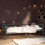 Vidaxl bedframe massief grenenhout donkergrijs 90x200 cm