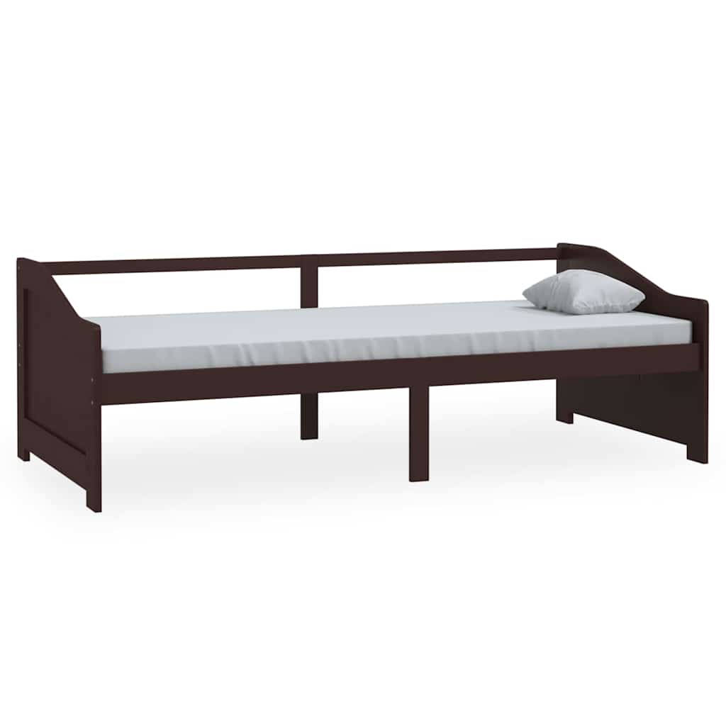 Vidaxl bedbank 3-zits massief grenenhout donkerbruin 90x200 cm